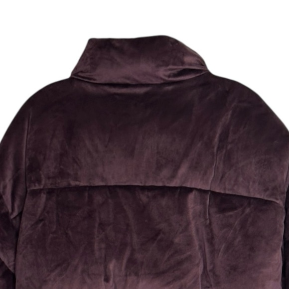 Nine West Plus 2X Velvet Puffer Jacket Plum Purple Zip Front Winter Coat Comfy - Picture 4 of 9